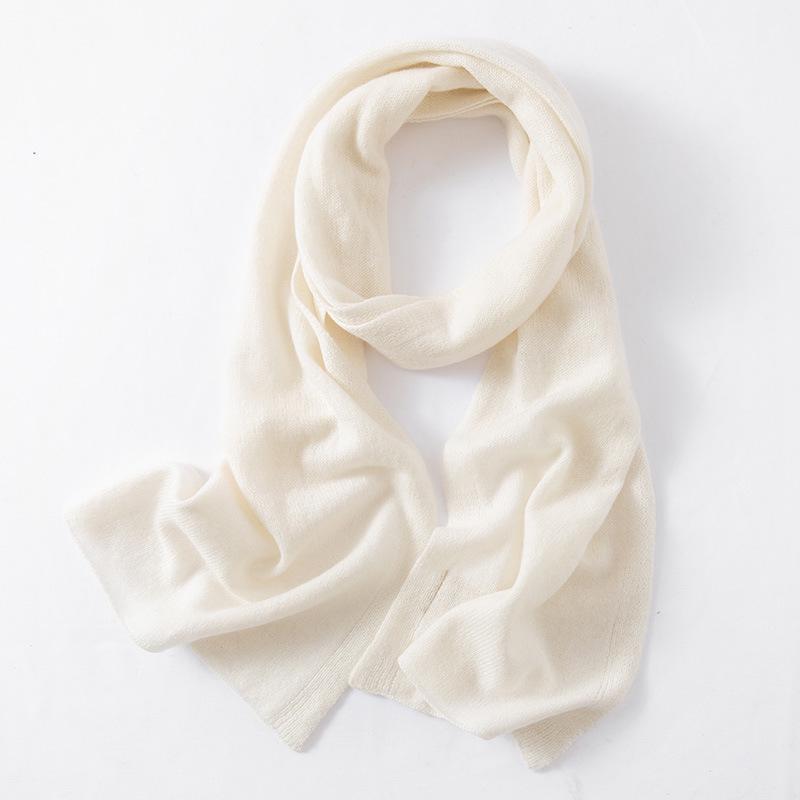 Women's 100% Pure Cashmere Solid Color Knitted Scarf
