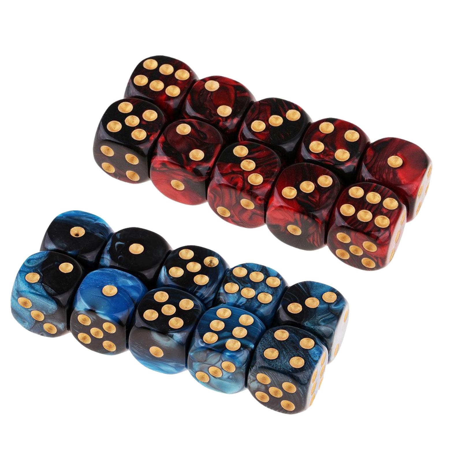 

20 Pcs Acrylic Double Color Dices Role Playing Table Game Dices Six Sided Dices Round Corner Dices Mahjong Accessories 1