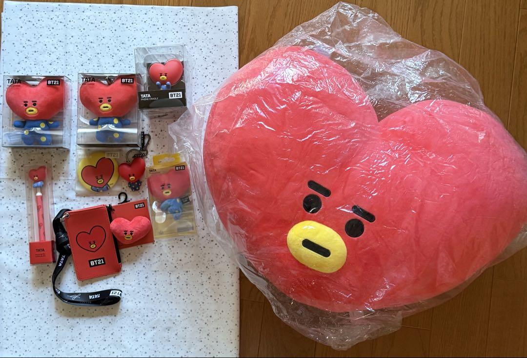 

[Б/У] BT21 TATA брелок-подушка и другой набор из 10 штук BTS V
