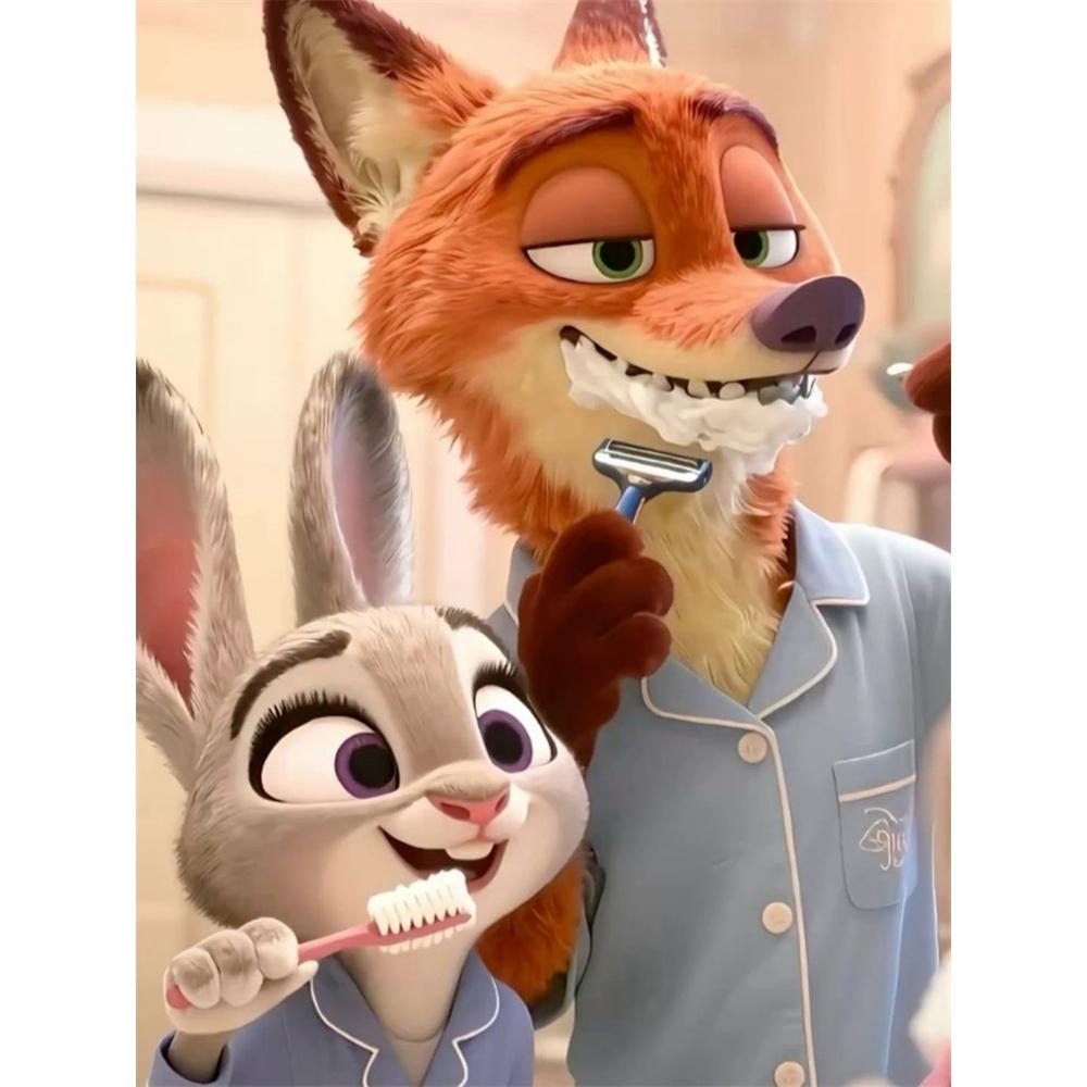 

Disney Diamond Painting Zootopia Cozy Home Bathroom Cartoon Movie Cross Stitch Embroidery Handmade Gift Home Decoration Round 20x30cm
