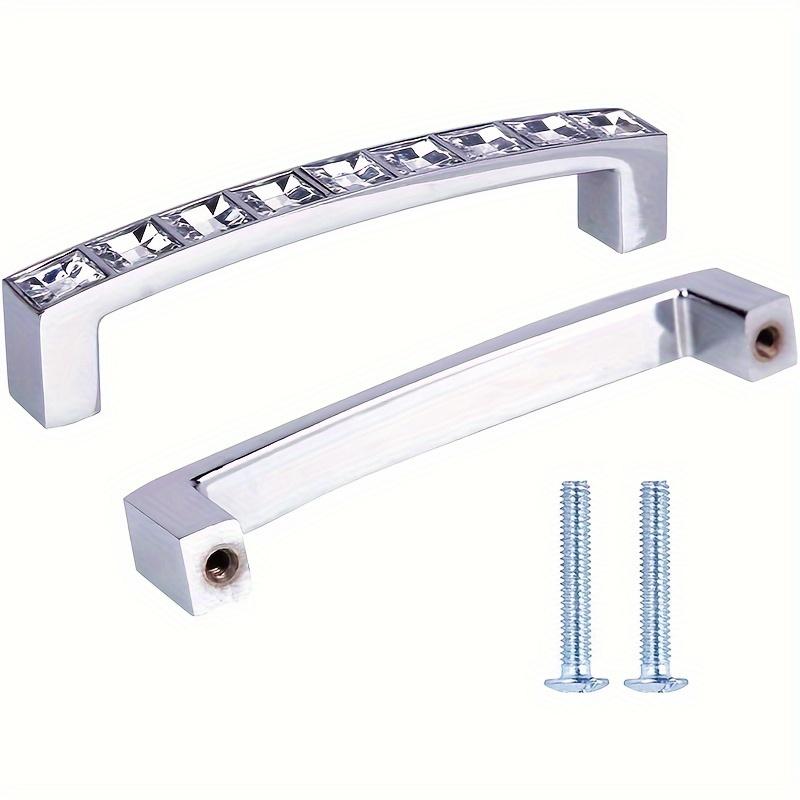 4 bucăți mânere pentru dulapuri, trăgări de sertare pentru dulap, trăgătoare de mobilă în argintiu, pentru dulapuri, dulapuri, comode, sertare, cu șuruburi, trei dimensiuni