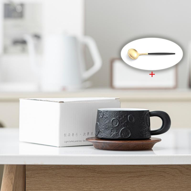 Керамические кофейные кружки Планета Высокий внешний вид Парные стаканы для воды Креативные кружки Кружки для завтрака с ложками Кружки для послеобеденного чая 200ML