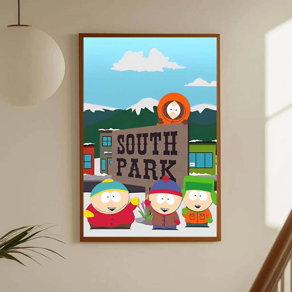1pc Anime P-Parks Souths Poster Sticker Print Waterproof Wall Art For Living Room Bedroom Home Decor