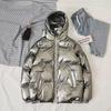 Men's Shiny Hooded Cotton Down Winter Coat - Youth Trendy Brand