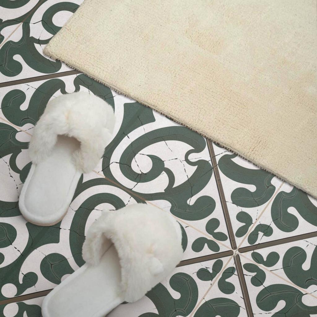 Printed Vinyl Wall Panel for Dining Room 100x50 cm Pattern with Plant Motifs