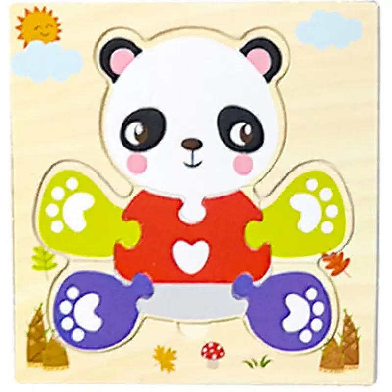 Non-Toxic Wooden 3D Puzzles Tangram Shapes Learning Educational Cartoon Animal Intelligence Jigsaw Toys For Children Gift