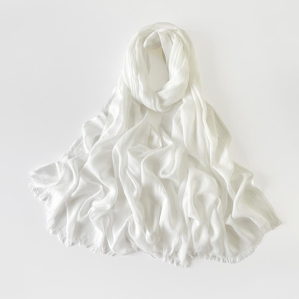 Summer versatile cotton and linen scarf shawl lengthened solid color yarn shawl sunscreen shawl simple scarf silk scarf women