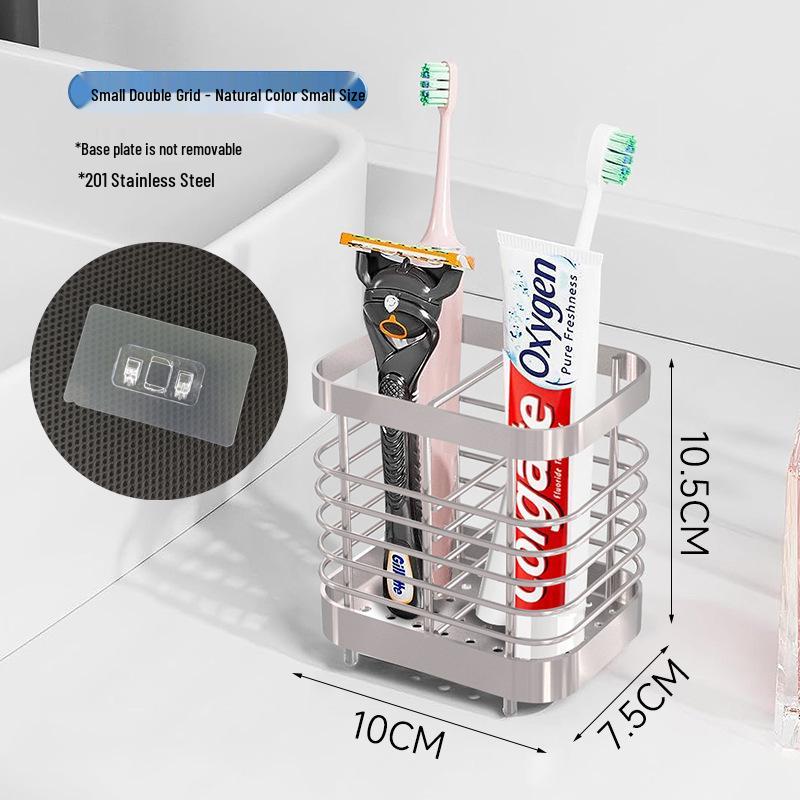Stainless Steel Electric Toothbrush Wall Holder & Toothpaste Draining Rack