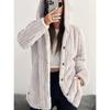 Autumn and Winter Women's Solid Color Long Sleeved Hooded Loose Plush Jacket for Women