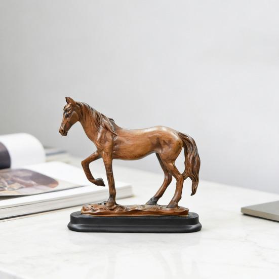 Simulated Horse Figurine Bring Good Luck Wealth Horse Resin Statue Fengshui Decoration Home Office Desktop Ornament Year of Horse Gift