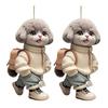 2Pcs Automobile Pendant Vibrant Decor Acrylics Craftsmanship Multipurpose Dog Backpack Charm Car Ornament