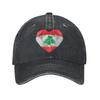 Lebanon Flag Heart Wear Baseball Caps Unisex Daily  Hats Cap Adjustable Sun Cap