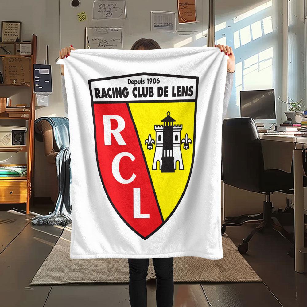 RC Lens Printed Flannel Blanket, soft throw for bedroom sofa, washable,soccer fan merchandise, great gift.