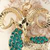 Keychain Pendant Sparkling Rhinestones Inlaid Goat Design Key Holder with Lobster Clasp Lightweight Car Hangers Decorative Pendant
