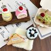 Cute Plush Cupcake Coffee Dessert Phone Chain Lanyard Charm Strap Cake Keychain Pendant Car Key Decor For IPhone For Samsung