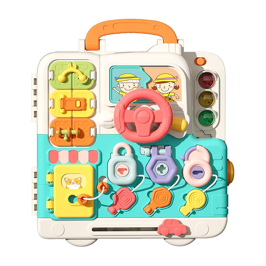 

Montessori Busy Board Sensory Toys with Music & Light Switches Multifunction Activity Toy for Toddlers Early Educational Gifts