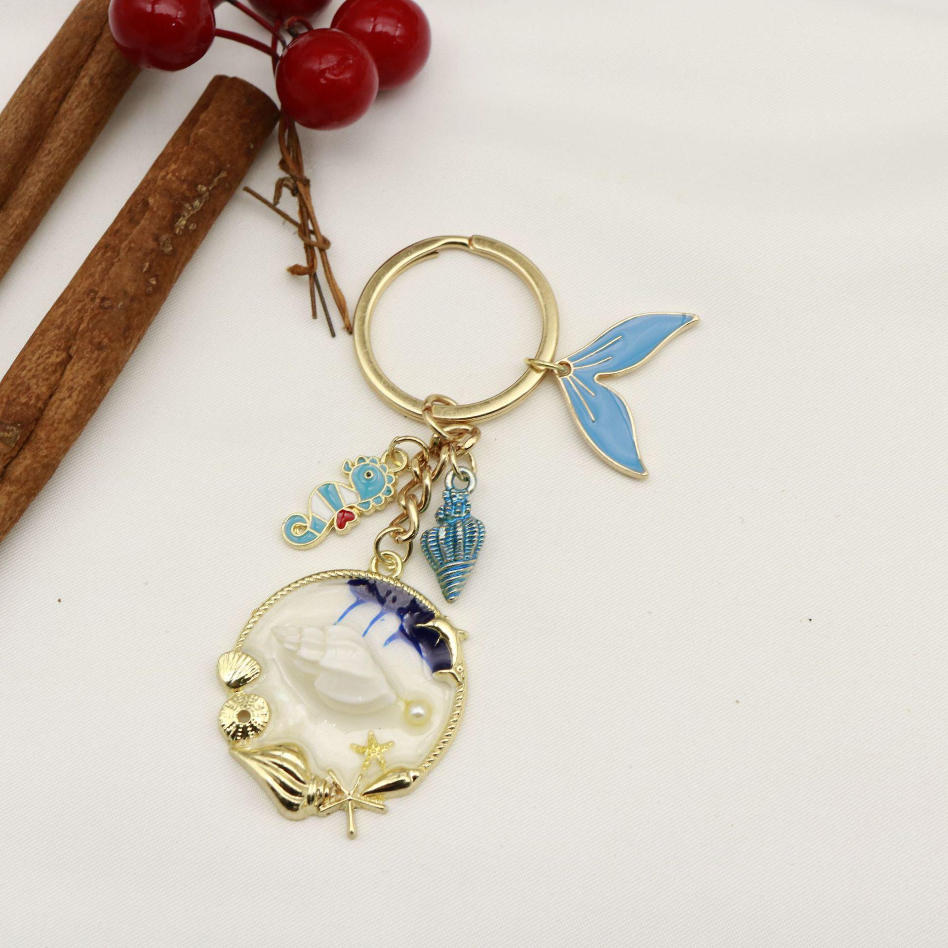 Ocean Series Starfish Turtle Mermaid Keychain Pendant