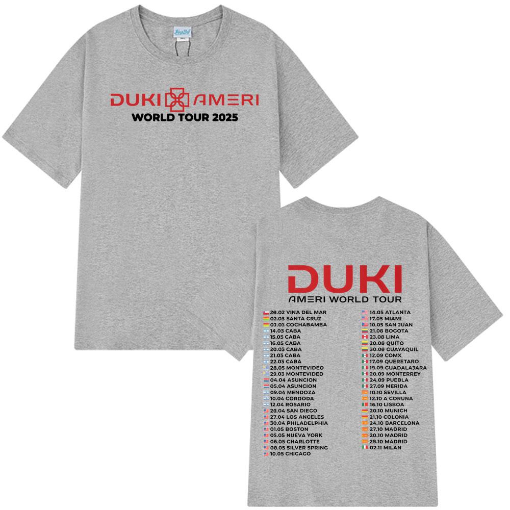 

Summer Rapper Duki Ameri World Tour Men Women 100% Pure Cotton Printed T-shirt Oversized Harajuku Streetwear Man T Shirts S
