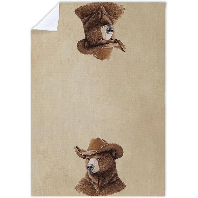 Cabana Bro Western Cowboy Crocodile Kitchen Towels, Gifts for Animal Lovers Women Decorative Hand Towels for Bathroom, Rustic Farmhouse Cowboy