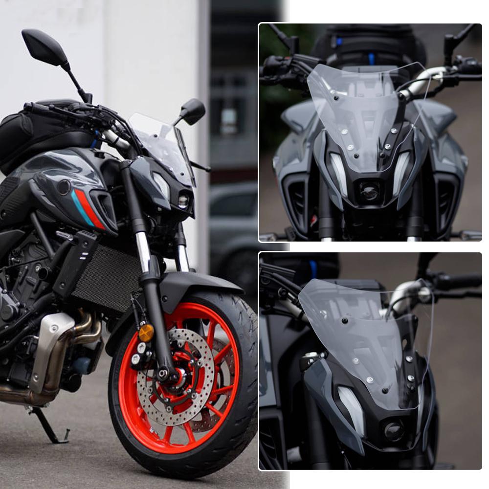 For YAMAHA MT07 FZ07 MT FZ 07 2021 2022 2023-24 Front Wind Deflector Windscreen Cover Guard Moto Windshield MT-07 With Bracket