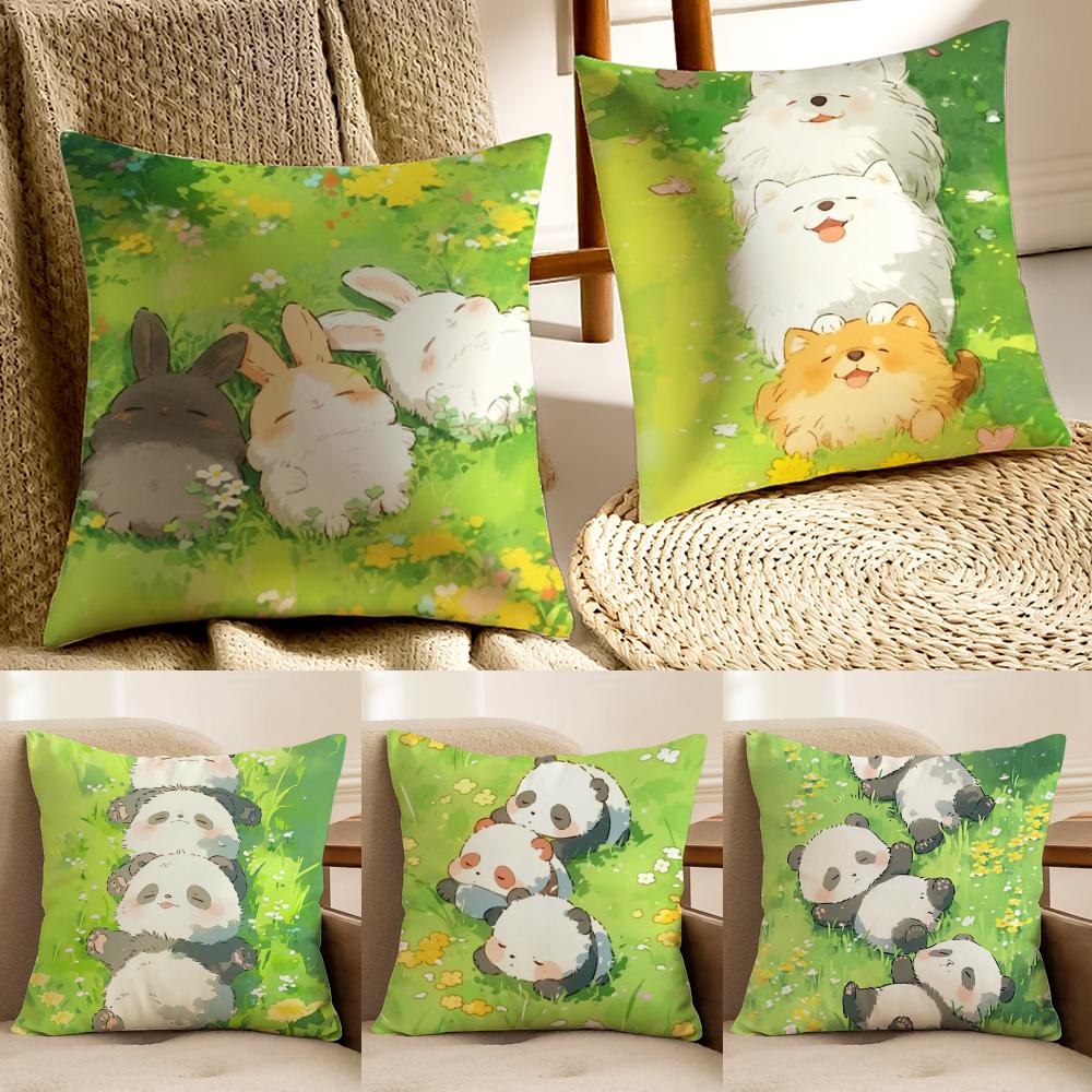 Cute handdrawn panda Cushion Cover Pillowcase Antidustmite living Room Sofa Decor Cushion Room