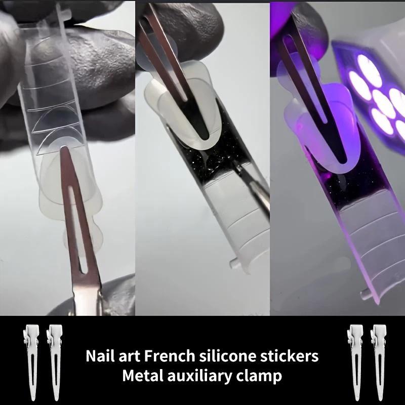 Acrylic Nail Extension Positioning Clips French Style 10pcs Sturdy Tool Kit for Manicure Pedicure Quick and Precise Nail Art at Home