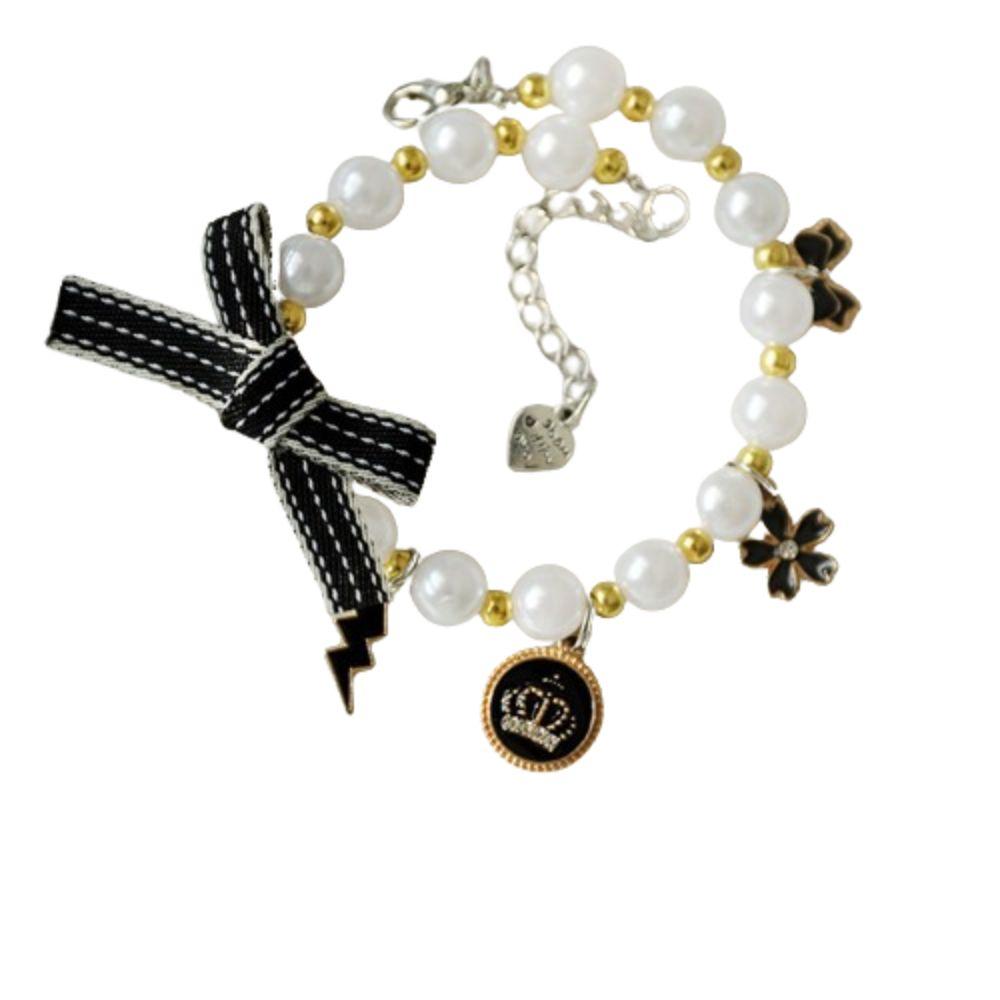 

Princess Cat Pearl Necklace Adjustable Cat Jewelry Exquisite Pet Collar Cat and Dog XS