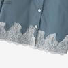 ZANZEA Women Casual Round Neck Loose Lace Splice Loose Blouse