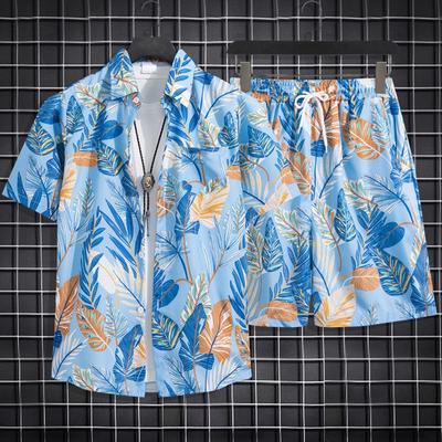 Beach Clothes For Men 2 Piece Set Hawaiian Shirt and Shorts Set Men Fashion Clothing Printing Casual Outfits Summer Beachwear