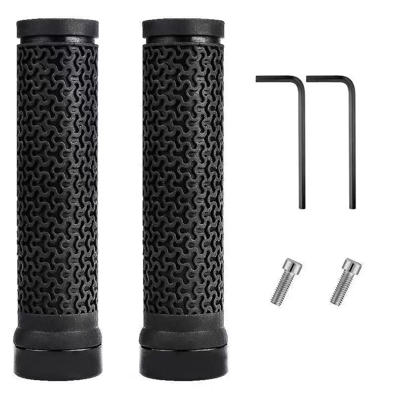 Anti-Slip Rubber Handlebar Grips for Mountain Bikes - Single-Sided Aluminum Lock-On