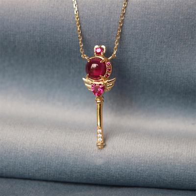 Anime Sailor Magic Wand Stick Necklace Pendant 925 Sterling Silver Heart Shape Jewelry Gifts for Women Girls Cosplay Accessory