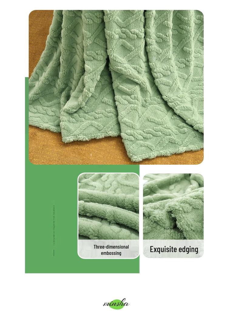 Nordic Solid Color Faux Fur Lambswool Flannel Blanket