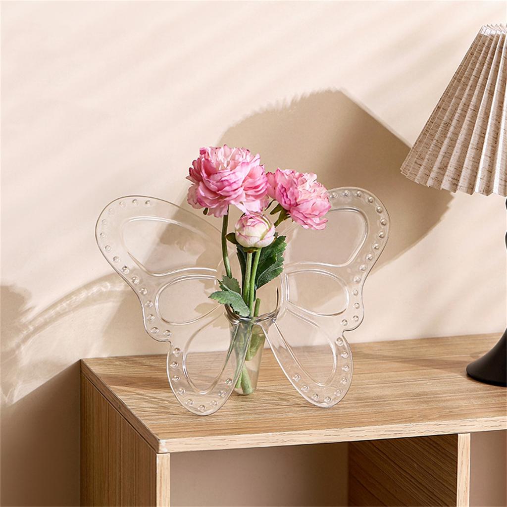 Acrylic Vase, Butterfly Photo Decoration, High-end Photo Decoration, Plastic Vase, Living Room Flower Arrangement, Living Room Decoration Decoration