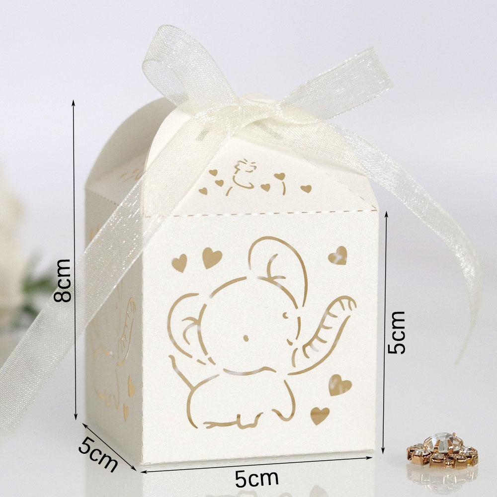 

10 шт. коробок для конфет на детскую вечеринку, розовые, синие, слоны, сладкие подарочные коробки, контейнеры для конфет на детскую вечеринку для мальчиков или девочек, украшение на день рождения 10pcs