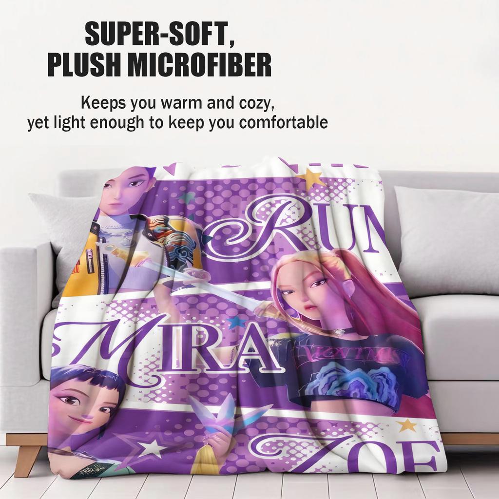 Coperta Demon Hunters KPOP Coperta Calda Anime Coperta Regalo per Fan Adatta per Casa Tempo Libero Campeggio Viaggio Coperta Multifunzionale