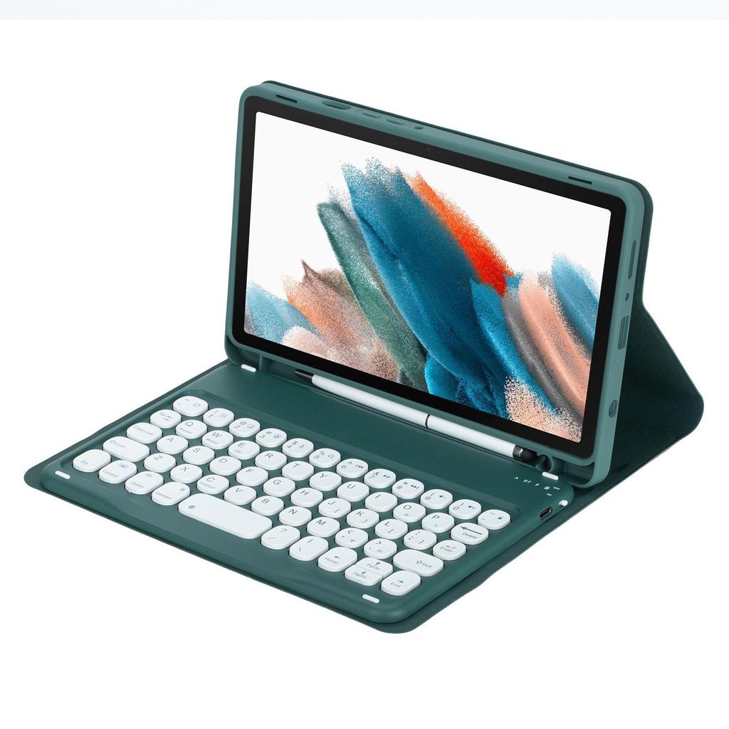 Compatible with Samsung Galaxy Tab A11: Case with Pen Slot & Round Cap Bluetooth Keyboard for 8.7-inch Tablet.