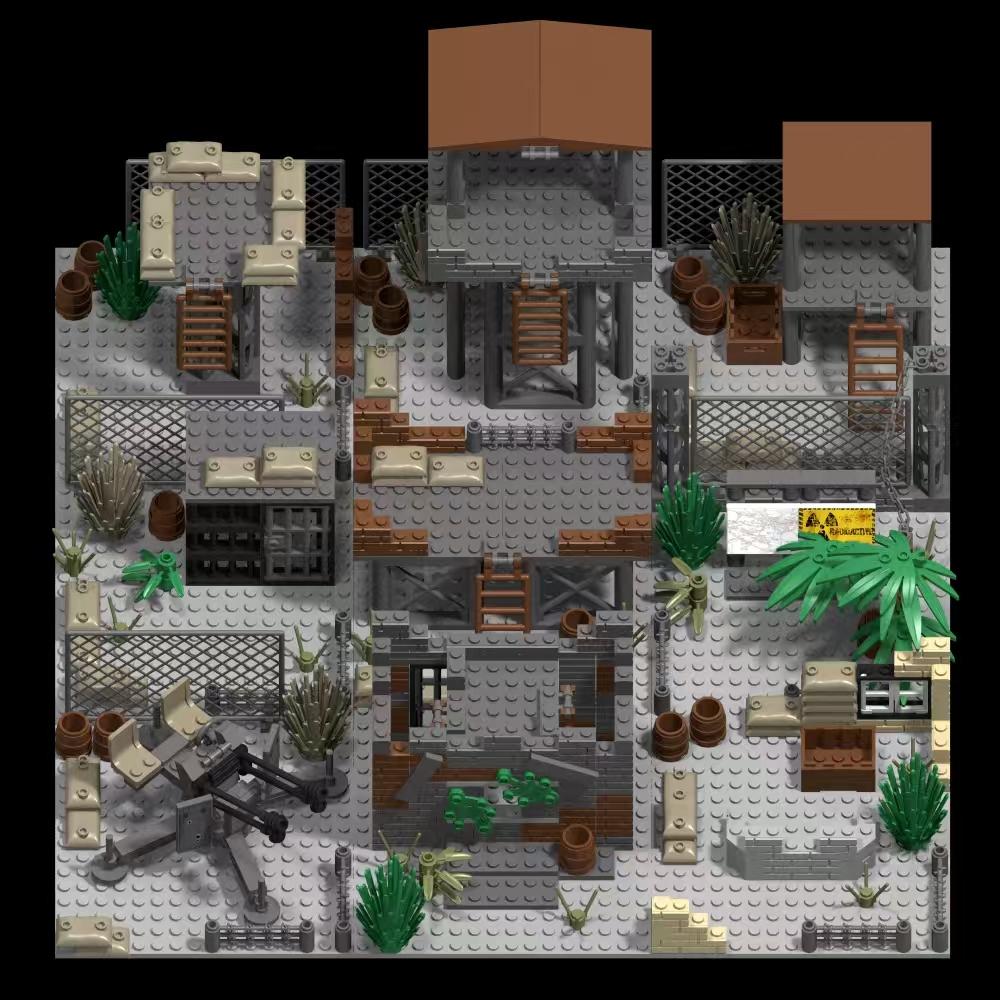 Bricks Toys Model Military Army War DIY Military WW2 Soldiers World 2 Base Observation Tower Assemble Building Blocks Children's