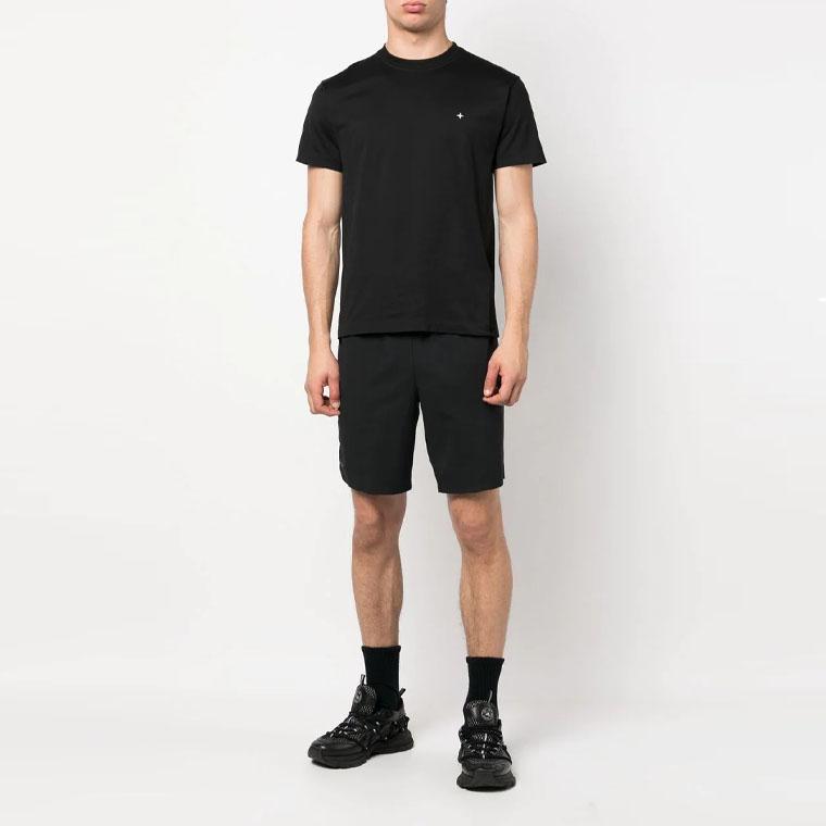 Stone Island Ss23 Solid Color Logo Embroidered Short Sleeve T-Shirt Men Tops Black 7815208G3-V0029