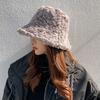 Outdoor Faux Fur Soft Warm Bucket Hat Panama Hat Sun Cap Fisherman Cap