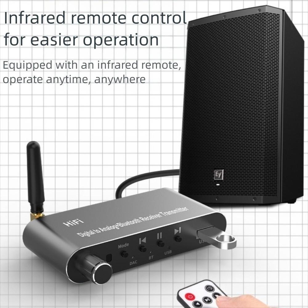 4 in 1 Digital to Analog Audio Converter with Bluetooth 5.1 Receiver with Remote Digital Optical to 3.5 mm Aluminium Alloy