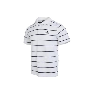 Polo a Righe con Logo Ricamato e Mezza Abbottonatura Uomo Top Bianco IA8166
