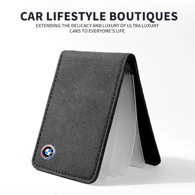 BAIL4 2025 Hot Car Driver License Suede Leather Bag Auto Driving Documents Wallet For BMW 50th E46 E90 E60 F30 F10 X1 X2 X3 X5 X4 X6 X