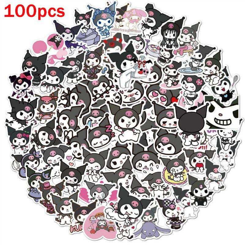 100pcs Kuromi My Melody Stickers Diy Bike Laptop Luggage Phone Cup Decals Kawaii