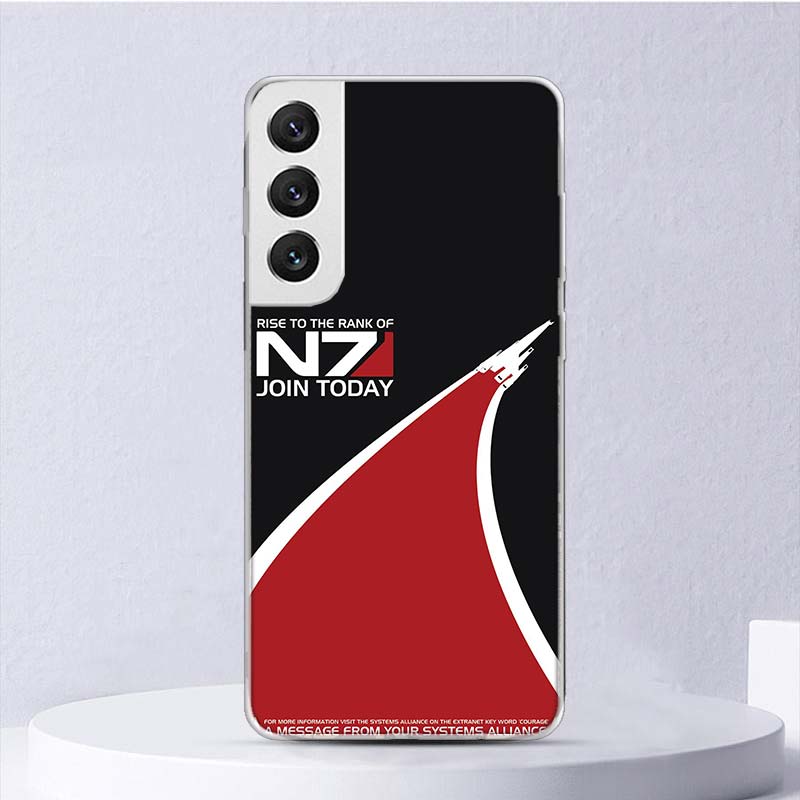 N7 Mass Effect Soft Case For Samsung Galaxy S25 S24 S23 S22 Ultra Phone Cover S21 S20 FE S10 Plus S25Edge + Funda Coque