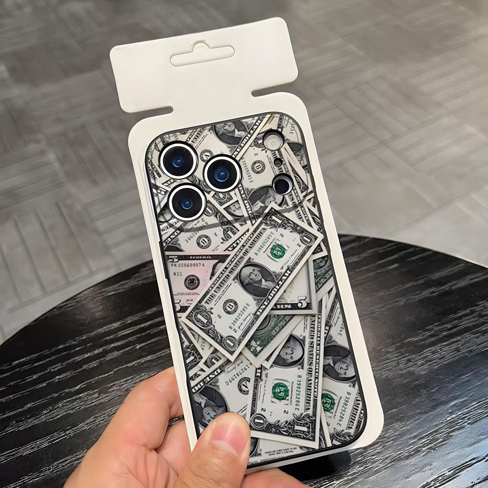 

Luxury D-dollar US-S Phone Case For IPhone 17 Air 16 E Pro Max 15 14 13 Mini 12 Pro 11 Max Plus Black Soft Shell iPhone 16