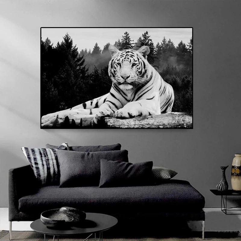 Wall Art Office Motivational Poster Tiger Canvas Painting Mentality Is Everything Printed Poster Artwork Home Decoration Living Room