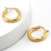 18K Stainless Steel Twisted Hoop Earrings for Women - European American Fashion, Simple Titanium Style