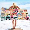 1 Piece Cute Cartoon Cat Printed Bath Towel Quick Drying Beach Towel, Lightweight Swimming Bath, Outdoor Travel Machine Washable