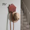 Self Adhesive Wood Hooks for Home House Shape Wall Storage Hook, Strong Traceless Decorative Apartment Renters American Style Hanger Entryway