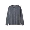 Fine anti-pilling high-count worsted all-wool light round neck long-sleeved knitted cardigan women's, autumn and winter